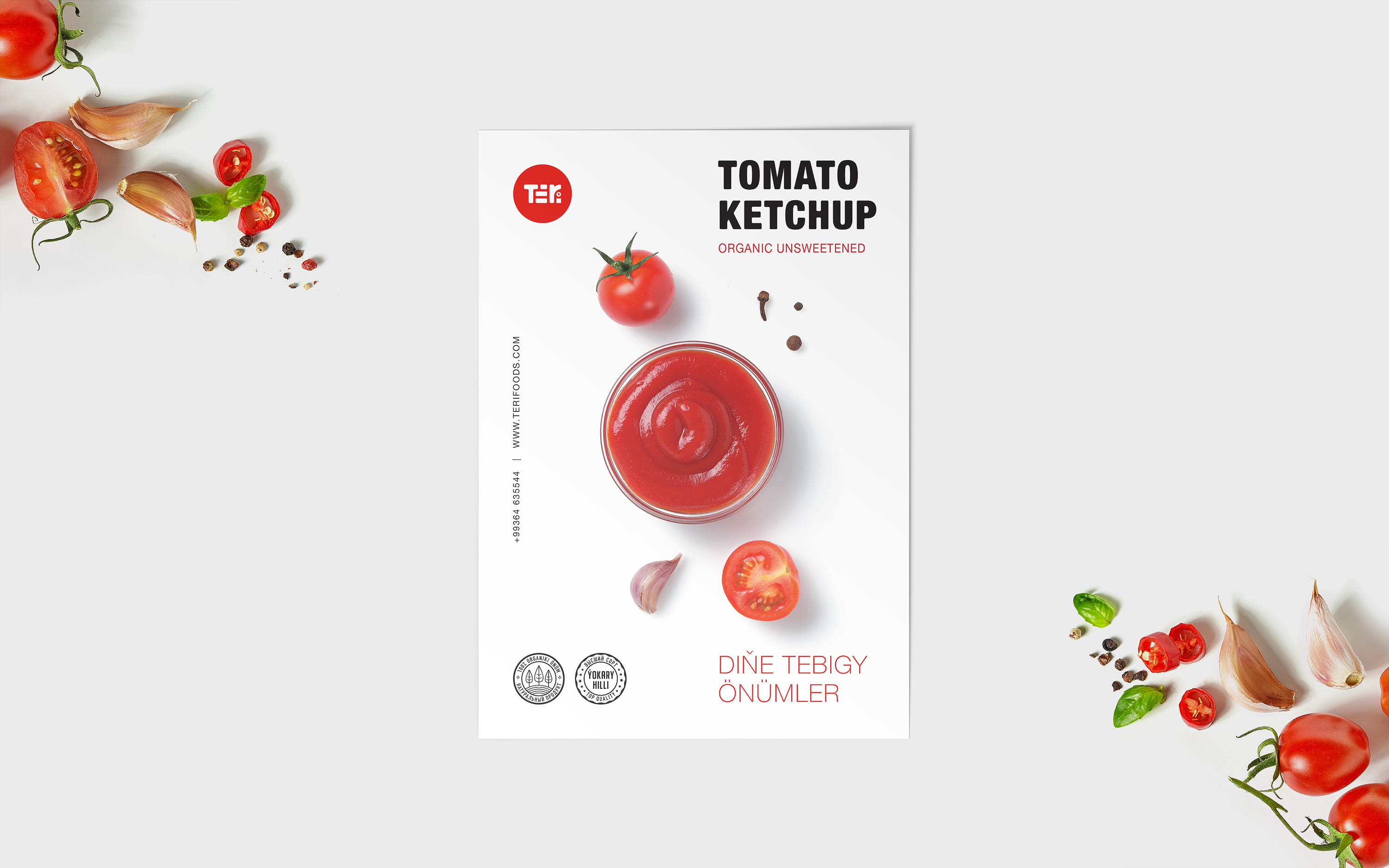 Teri. Logo and packaging for a food company
